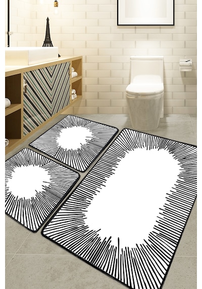 Somber Ekru 3'lü Set Banyo Paspası Ekru-üçlü
