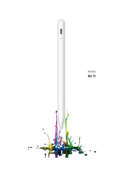 Apple Uyumlu iPad Air 11 2025 M3 A3267 Yapışarak Manyetik Şarj Olabilen Avuçiçi Ve Eğim Özellikli Kalem Beyaz