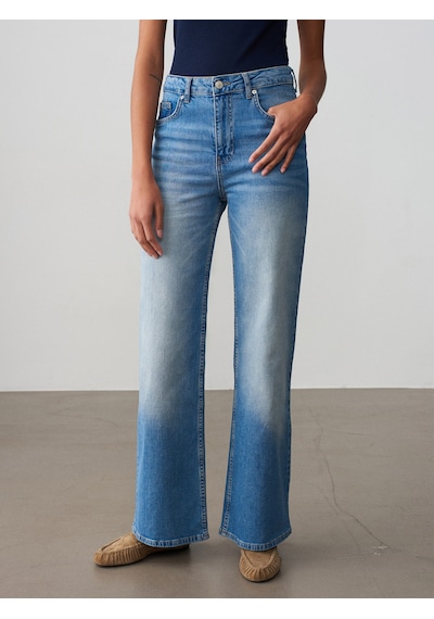 Dilvin 72301 Likralı Wide Leg Jean-mavi