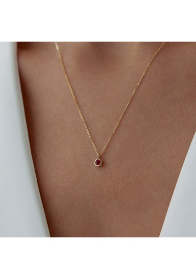 Oğlak Burcu Garnet Kolye Sarı