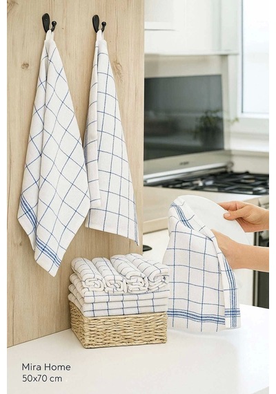 10 Lu Lüks Bulaşık Kurulama Bezi Ve Mutfak Peçetesi 50x70 Cm Daily Beyaz Çok Renkli