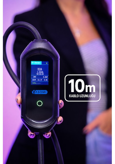 Yasomi 7kw Monofaze Taşınabilir Hızlı Şarj Istasyonu 10 Metre 24 Ay  7.4 kW