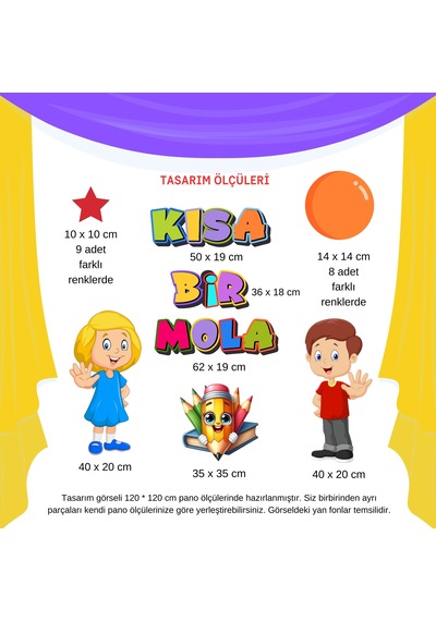Karne Günü Okul Pano Süsü Kısa Bir Mola Yazılı Renkli 7