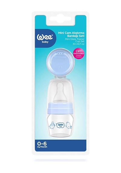 792 Wee Baby Mini Cam Alıştırma Bardağı Seti Mavi 30ml 4 Adet Çok Renkli