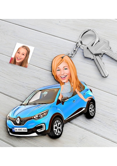 Kişiye Özel Bayan Renault Captur Figürlü Plakalı Ahşap Karikatür Kişiye Özel Bayan Renault Captur Figürlü Plakalı Ahşap Karikatür