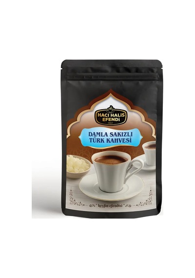 Hacı Halis Efendi Damla Sakızlı Türk Kahvesi 200 Gr Damla Sakızı Aromalı Sade Türk Kahvesi Doypack Öğütülmüş