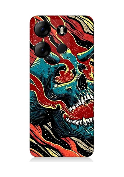Tecno Spark Go 2023 Uyumlu Silikon Kılıf Devil Skull Şeytan Kafatası