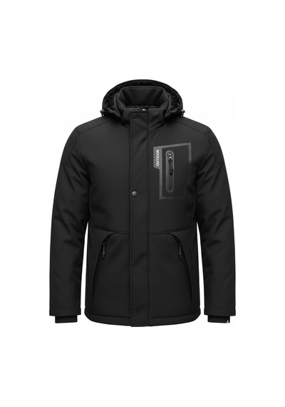 Mero Life Outdoor Su Ve Rüzgar Geçirmez Kapitone Içi Kürklü Softshell Mont Siyah