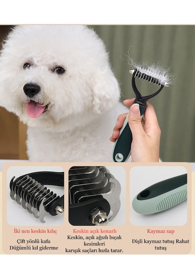 Interstech Kedi Köpek Sağlık Bakım Seti Tarak Makas Fırça Kase