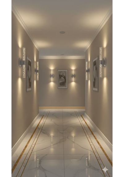 Bhbackhome Bubbleflux Şık Tasarım Modern Ledli Aplik 40 Cm Pilli Gümüş
