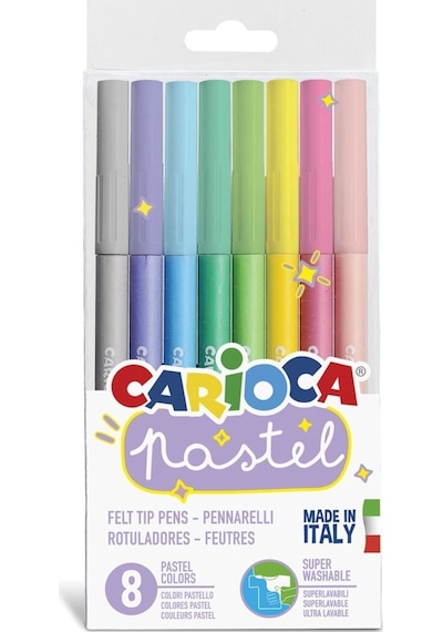 Pastel Süper Yıkanabilir Keçeli Boya Kalemi 8'li Kuru Boya Kalemi