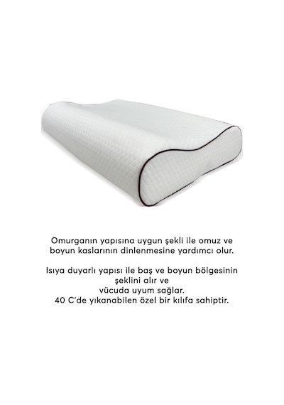 Visco Çift Boyun Destekli Double Comfort Yastık 38 54 12 13 Cm 2 Adet Beyaz