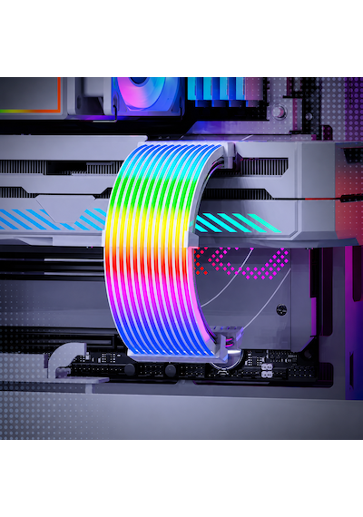 Gametech A-rgb Sleeved Kablo Set Rgb Uzatma Kablo 1x24 Pin Anakart + 2x8 Pin Ekran Kartı