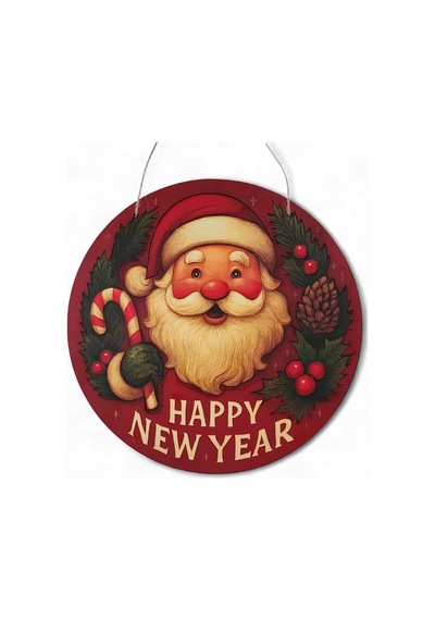 Noel Baba Kapı Ve Duvar Süsü Happy New Year