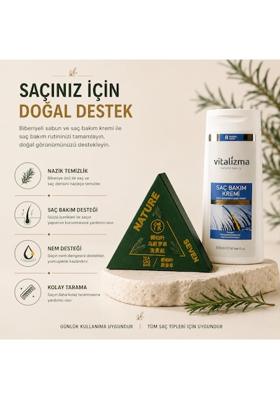 Vitalizma Biberiyeli Saç Bakım Sabunu Ve Saç Bakım Kremi İkili Avantajlı Set