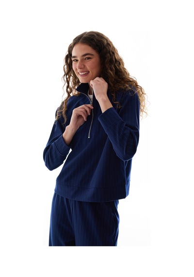 Penti Lacivert Yarım Fermuarlı Uzun Kollu Sweatshirt