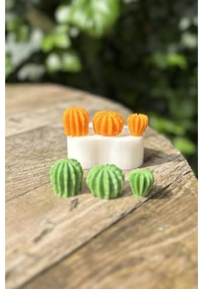 Ball Mini Üçlü Sukulent Mum Kalıbı Silikon 50 x 22
