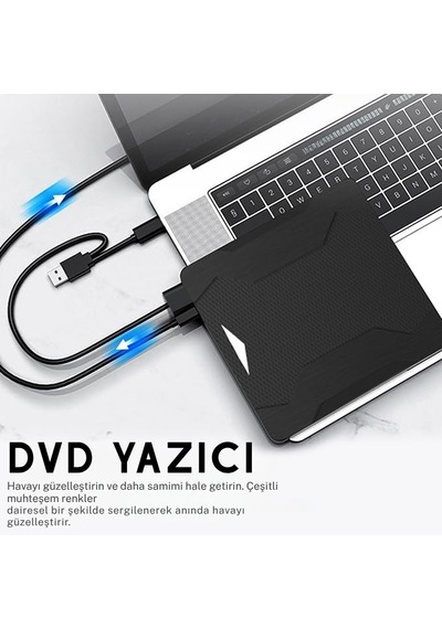 Techtic Harici Dvd Sürücüsü Usb 3.0 Type-c Sessiz Cd Dvd Okuma
