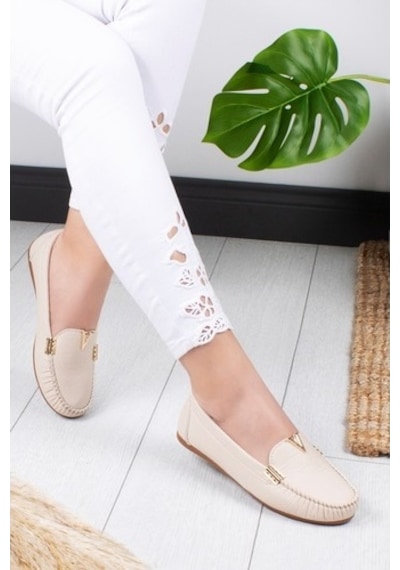 Khayt Flora Casual Günlük Kadın Babet Ayakkabı Bej