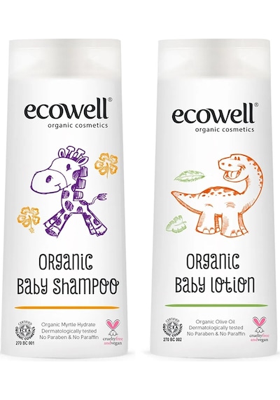 Ecowell Organik Bebe Şampuanı 300 Ml & Organik Bebe Losyonu 300 Ml