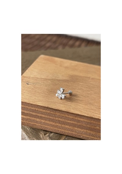 925 Ayar Gümüş İncili Kelebek Helix Tragus Kıkırdak Piercingi Gümüş Piercing