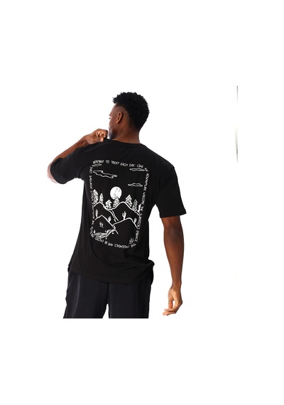 Sportive Yama Erkek Siyah Günlük Stil T-shirt 25ye030-syh Siyah