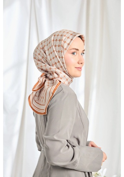 Silk Home %100 Twill İpek Eşarp S539 Kiremit-taş