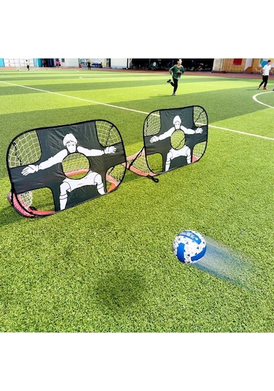 Alida 2 Si 1 Arada Çocuk Mini Futbol Eğitimi Kalesi Katlanabilir Ve Taşınabilir Siyah - Beyaz