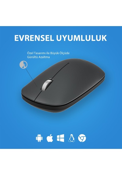 Lecoo Ws214 Kablosuz 1200dpı 3 Tuşlu Optik Mouse Gri Ws214