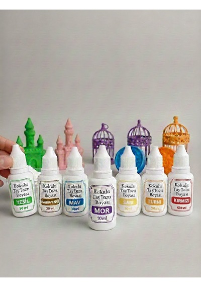 7 Renk Kokulu Taş Tozu Boyası - 30 Ml X 7 Adet