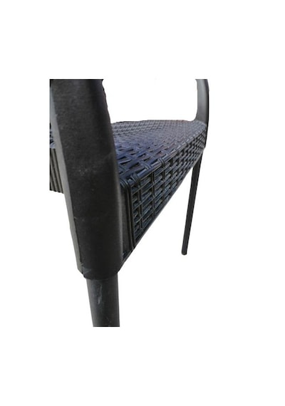 Metal Bacaklı Bambu Rattan Kollu Sandalye Koltuk KAHVE Kahverengi