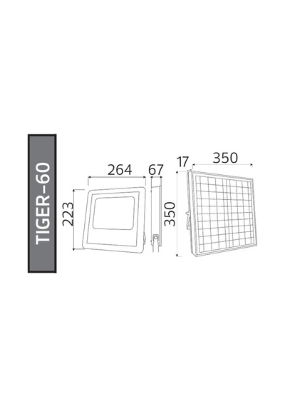 Horoz Tiger 60w Solar Ledli Projektör 6400k Beyaz Işık Çok Renkli