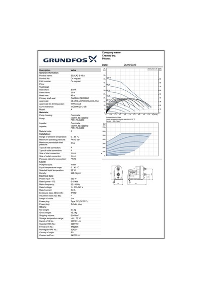 Grundfos Scala2 3-45 Fre. Kont. Hidrofor - 0,75 Hp