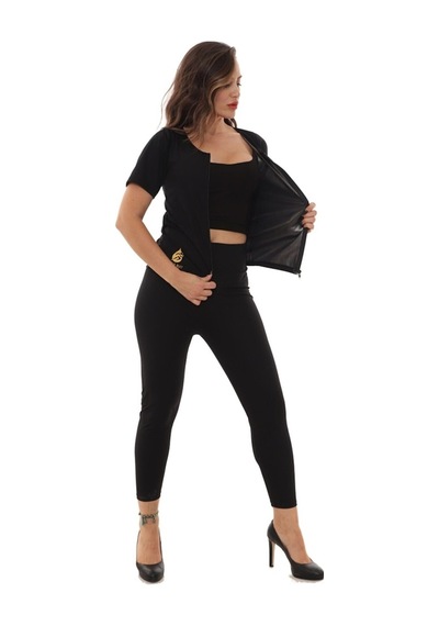 Sauna Suit Ekstra Terle Incelten Unisex Termal Fermuarvetayttakim Siyah