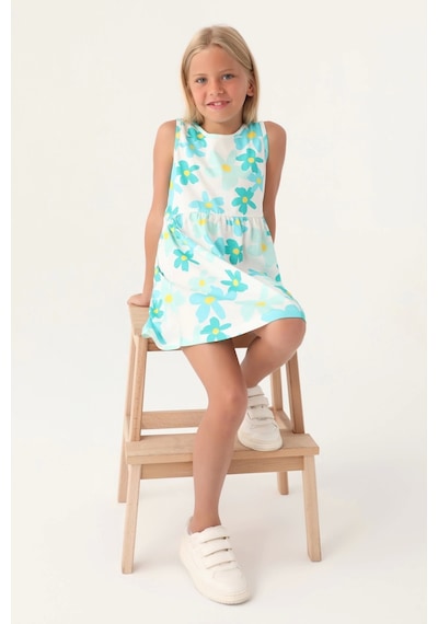 Roly Poly 3393-3 Kız Çocuk Çiçekli Elbise 001