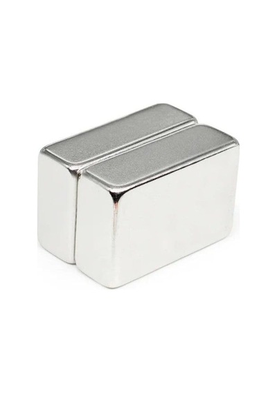 Dünya Magnet 2 Adet 30x20x10 Mm Köşeli Neodyum Mıknatıs, Süper Güçlü Magnet, N35 Kalite