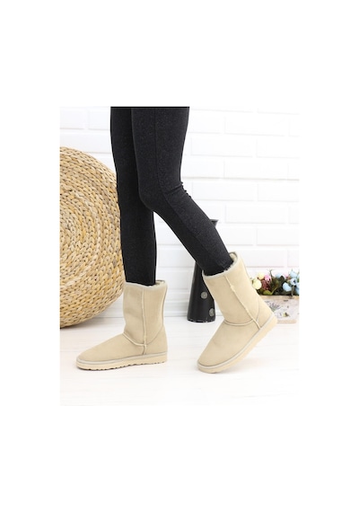 Nesil Shoes Etna Ten Süet Orta Boy Agh Kadın Bot Taba