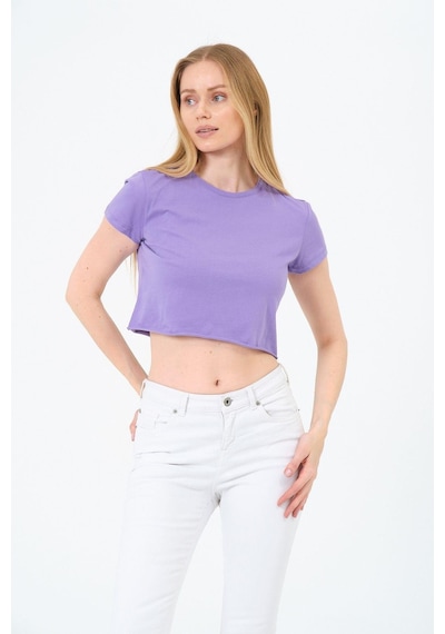 Kadın Kısa Kollu Oversize Crop Çok Renkli