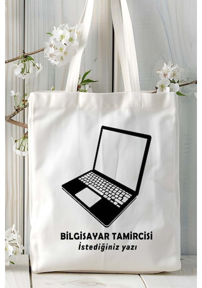 Art Hediye Bilgisayar Tamircisi Baskılı Bez Omuz Çantası Kişiye Özel Model 6 Çok Renkli