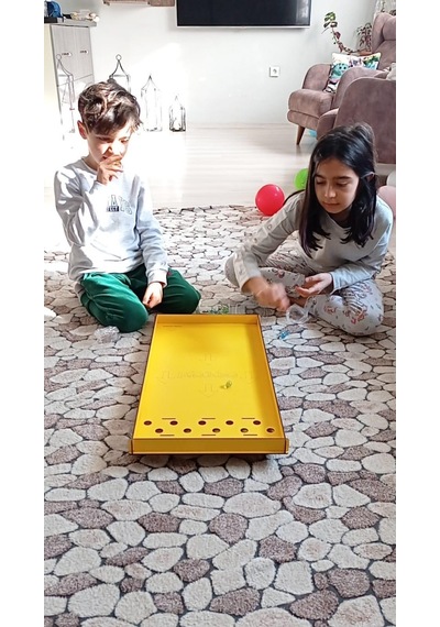 Üttüm Lisanslı Çocuk Oyuncak Bilye Misket Oyunu Ahşap Ev Oyunları