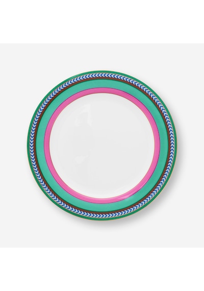 Pembe Yeşil Porselen Kahvaltı Tabağı 23 Cm