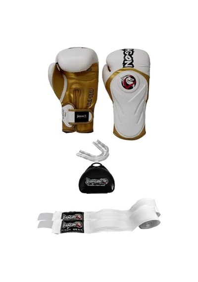 Tepito Boks Kıck Muay Thai Eldiveni Boxing Gloves Gifttoom Beyaz Altın 12 Oz Açık Pembe