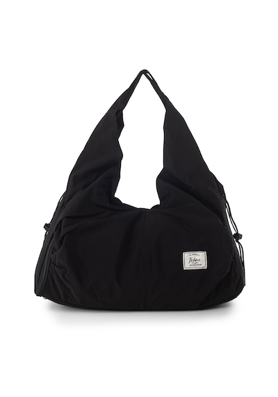 İcone Bag Icone Pliseli Fermuarlı Yoga Çantası, Fitness Çantası, Gym Heybe Görünümlü Pliseli Spor Çantası Siyah