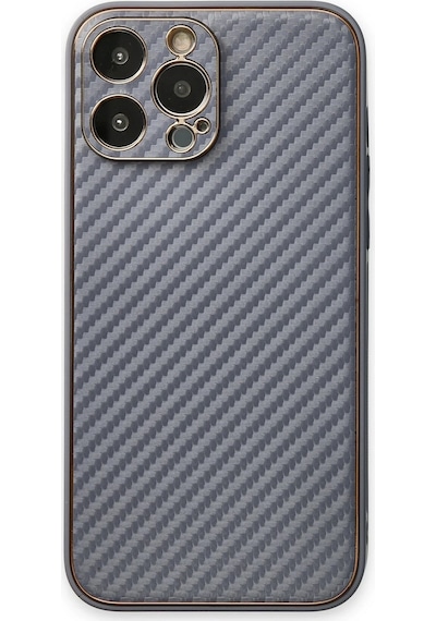 Newface - 894 - İphone 13 Pro Kılıf Coco Karbon Silikon - Edntrend - - Gri