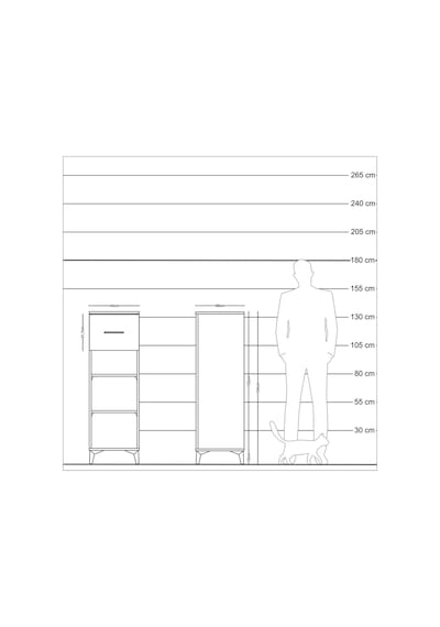 Kronos Dolap 2 Raflı Tek Çekmeceli 44x59x134 Aytaşı-antrasit Aytaşı