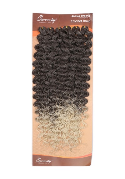 Queensky Afro Dalgası Saç - 75cm - 240gr - Koyu Kahve Platin Ombre
