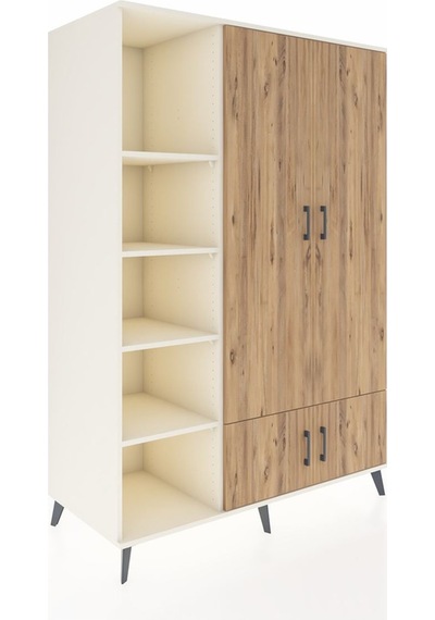 Kronos Dolap 6 Raflı 4 Kapaklı Tek Askılı 132x59x195 Aytaşı-ç... Aytaşı