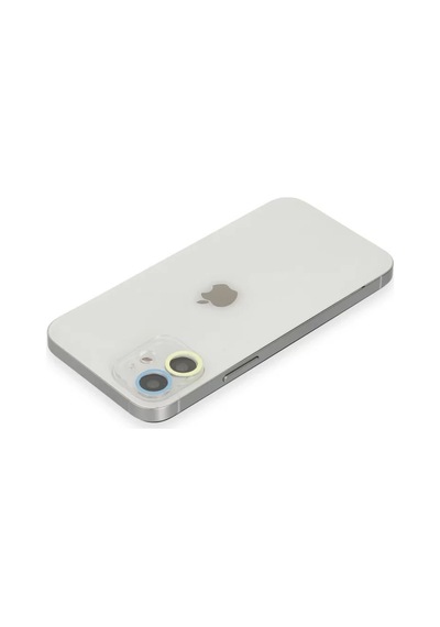 Newface Apple İphone 12 Mini Renkli Kamera Lens Koruma Cam - Sarı-mavi
