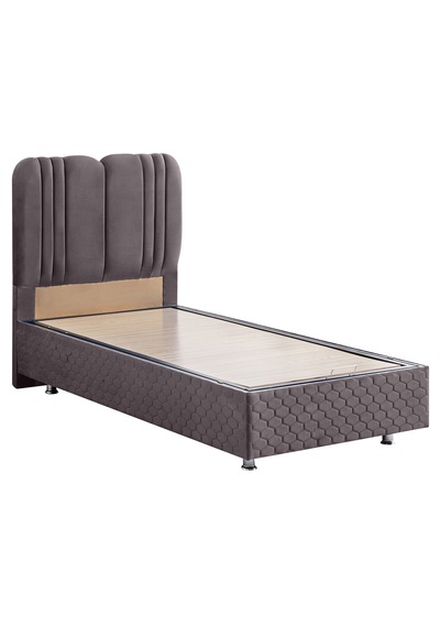 Paul Ikili Set, Tek Kişilik Baza Başlık Seti - Antrasit 90 x 190