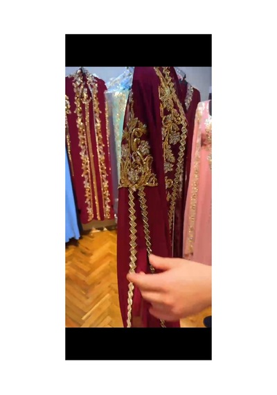Moda Yöresel Kadın Kemerli Düğün Kaftan Abiye 2li Takım Kırmızı Kırmızı